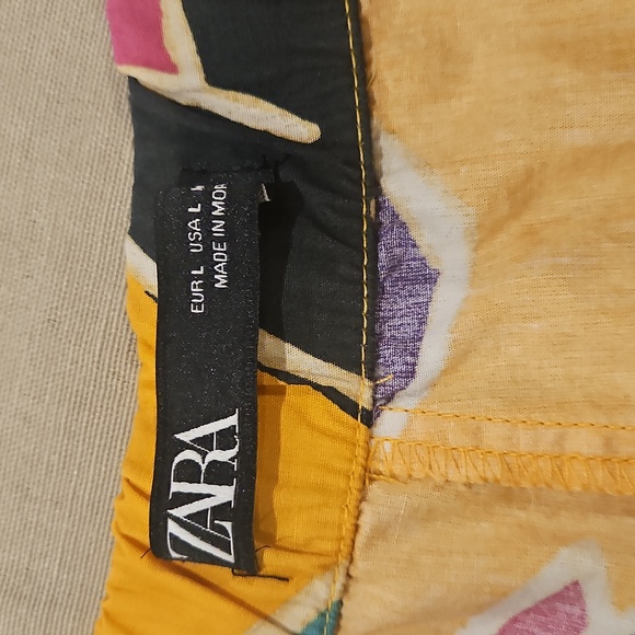 Zara Colorful Ruffled Shorts Size L - Picture 6 of 9